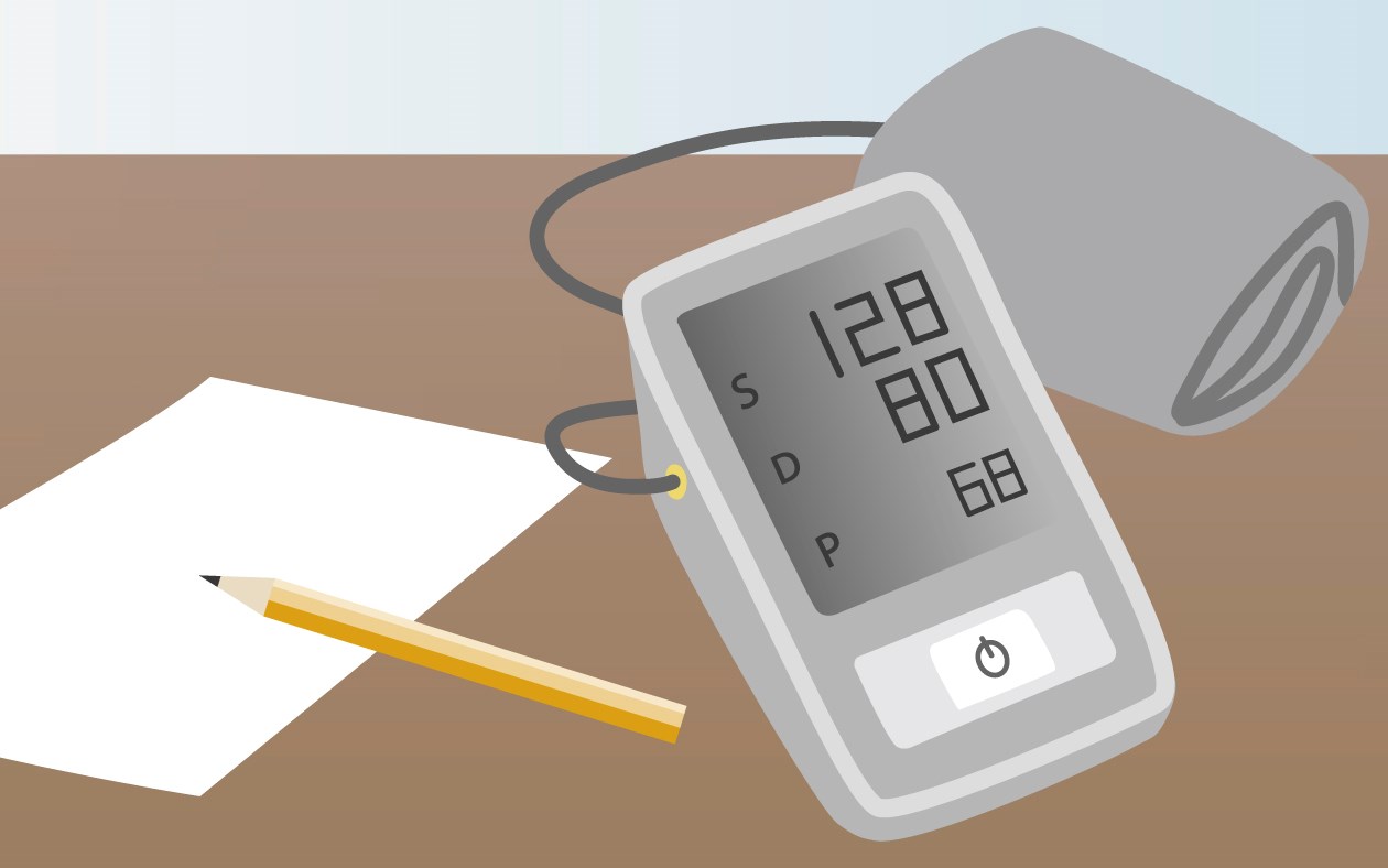 Illustration af blodtryksapparat