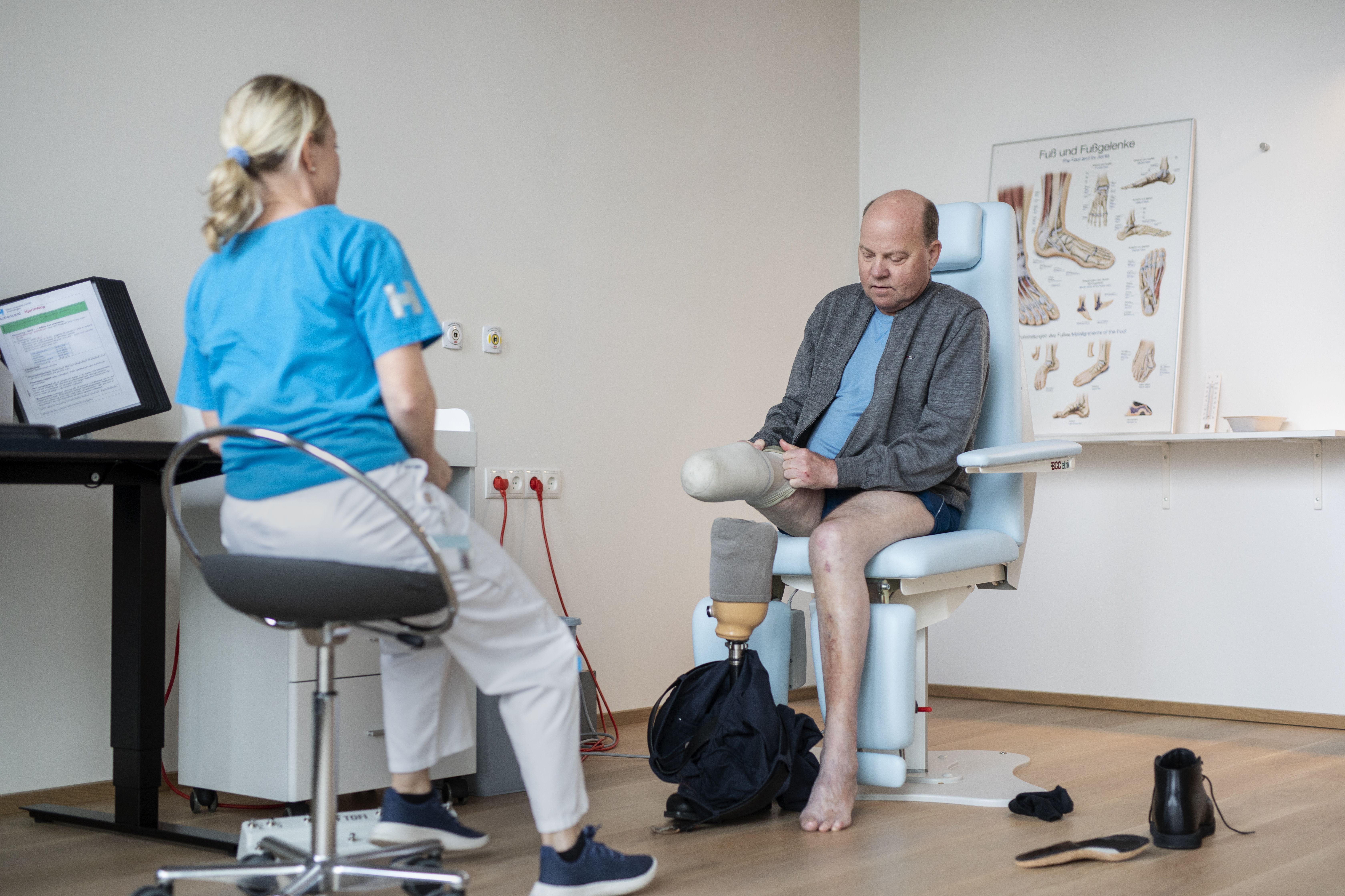 Billede af en mand med diabetes, der har fået amputeret benet